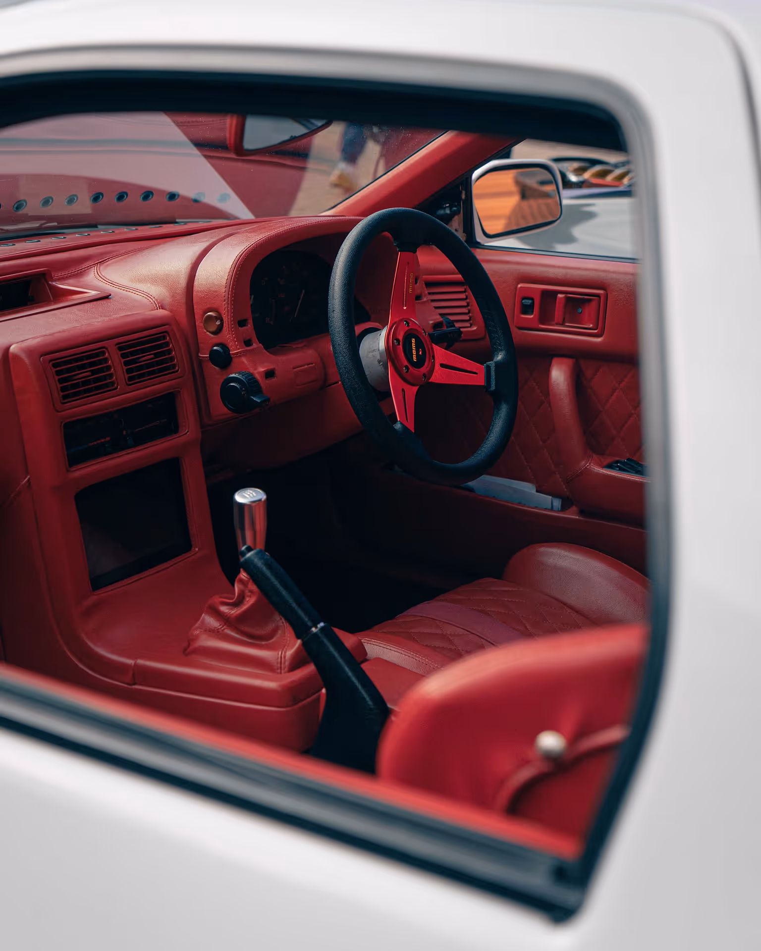 Red car interior